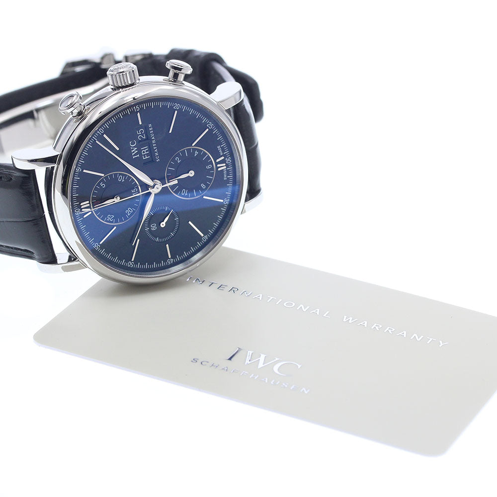 IWC SCHAFFHAUSEN Portofino IW391008 Day-Date Chronograph black Dial Automatic Men's Watch_939275
