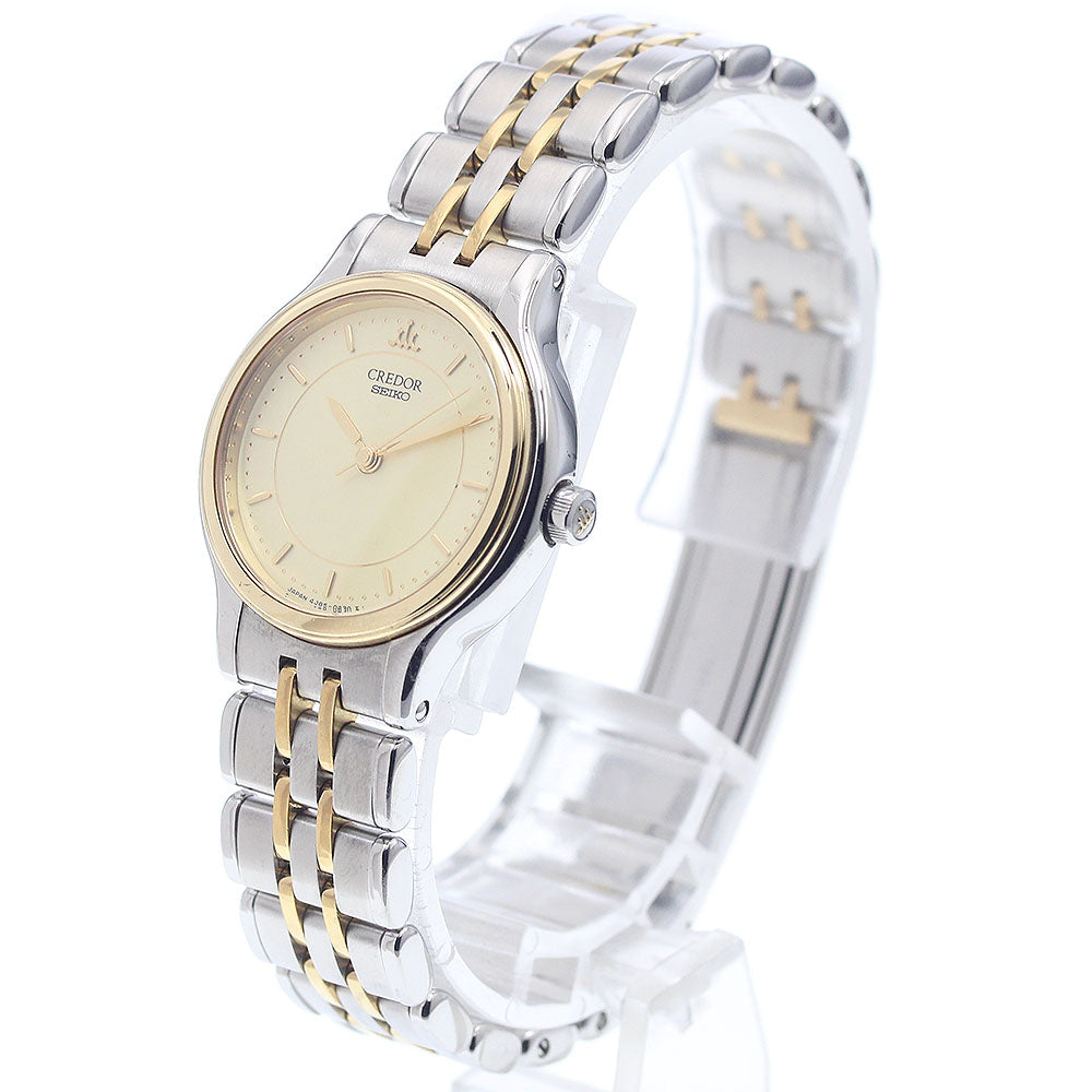 SEIKO CREDOR 4J85-0A10 BezelK18 gold Dial Quartz Ladies Watch_939293