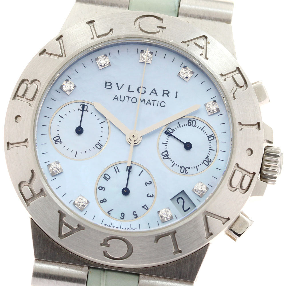 BVLGARI Diagono Sports CH35S Chronograph 9P Diamond Blue shell Dial Automatic Men's Watch_939299