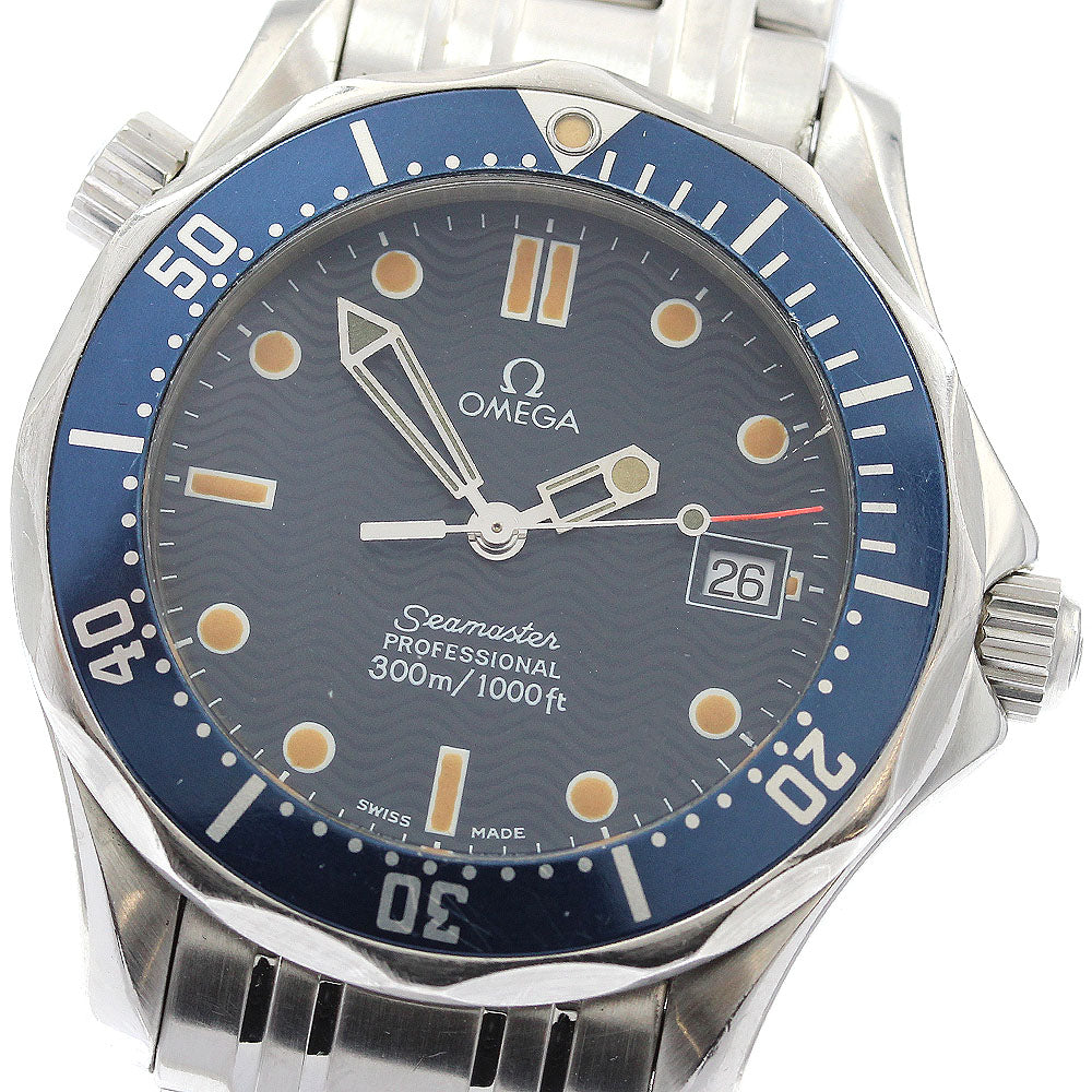 OMEGA Seamaster300 2561.80 Date Navy Dial Quartz Boy's Watch_939316
