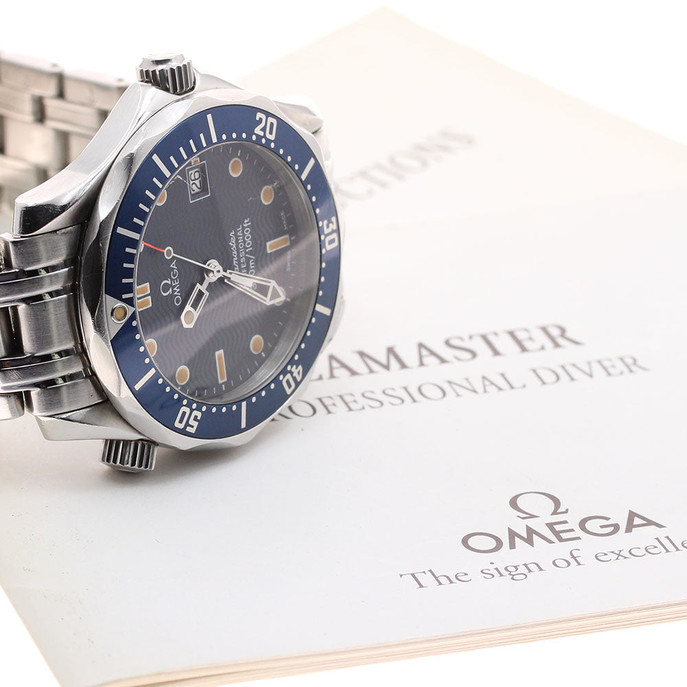 OMEGA Seamaster300 2561.80 Date Navy Dial Quartz Boy's Watch_939316