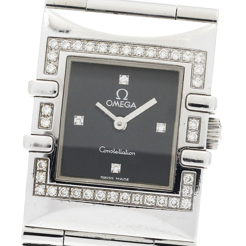 OMEGA Constellation Diamond Bezel black Dial Quartz Ladies Watch_939335
