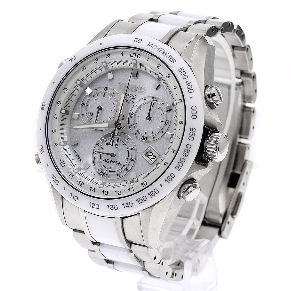 SEIKO Astron SBXB027/8X82-0AG0-1 white Dial Solar Powered Radio Men's_939356