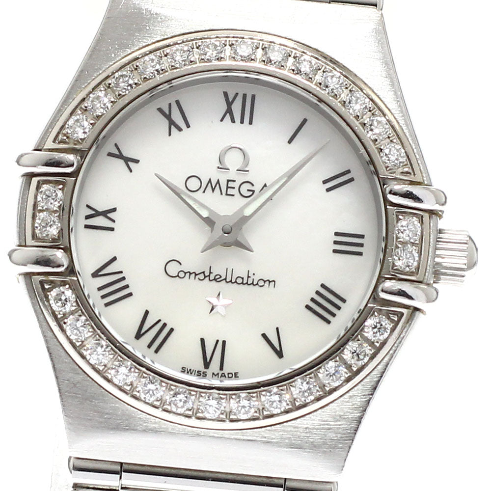 OMEGA Constellation Mini 1466.61 Diamond Bezel White shell Dial Quartz Ladies Watch_939422