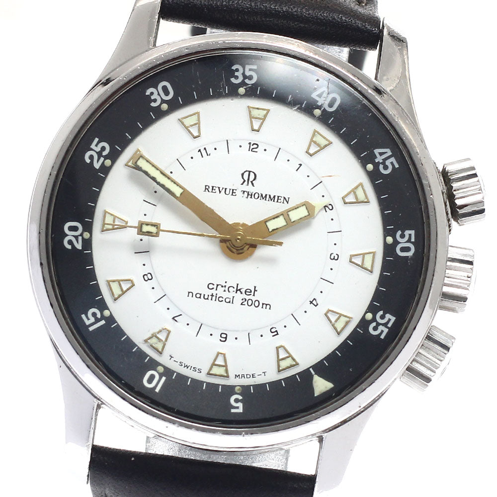 REVUE THOMMEN cricket nautical 7910001 Limited to 2400 bottles white Dial Hand Winding Men's Watch_939424