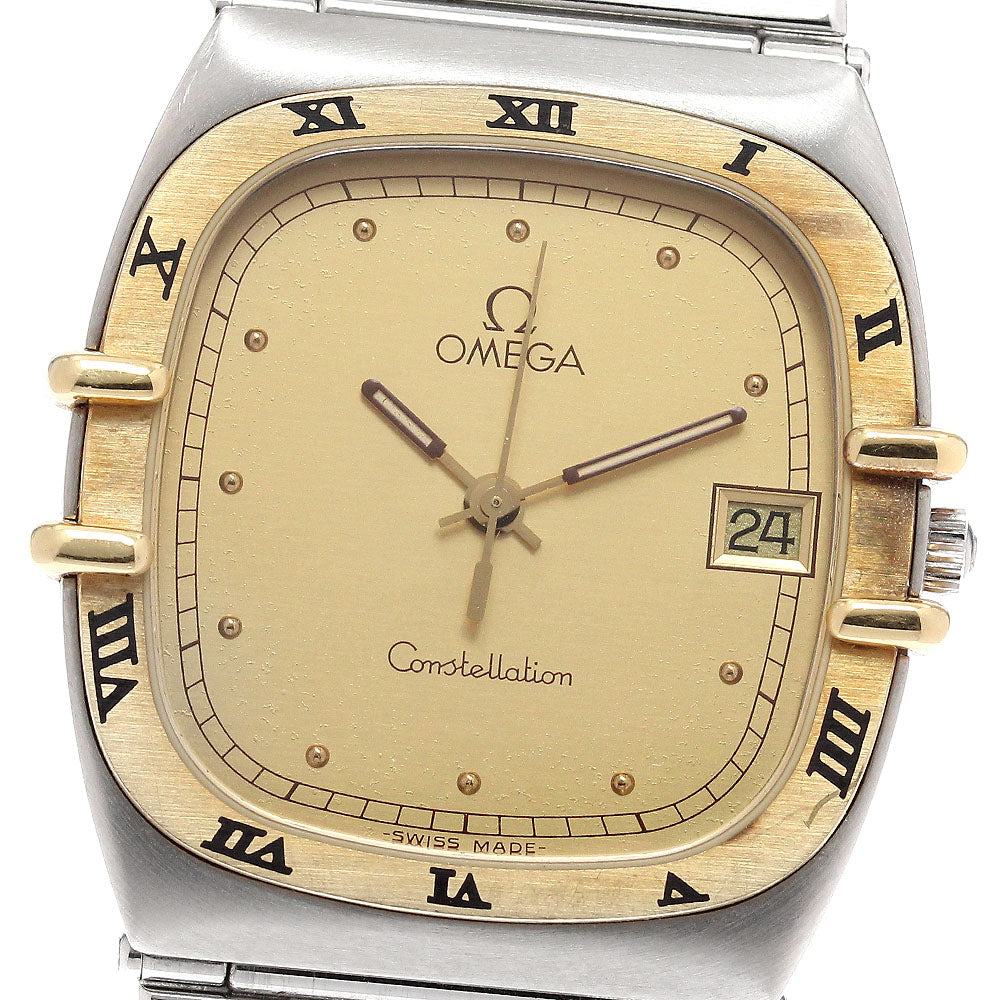 OMEGA Constellation YG bezel date gold Dial Quartz Men's Watch_939427