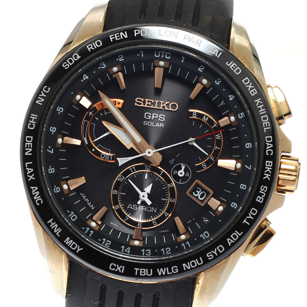 SEIKO Astron SBXB055/8X53-0AC0-2 Day date black Dial Solar Powered Radio Men's Watch_939438