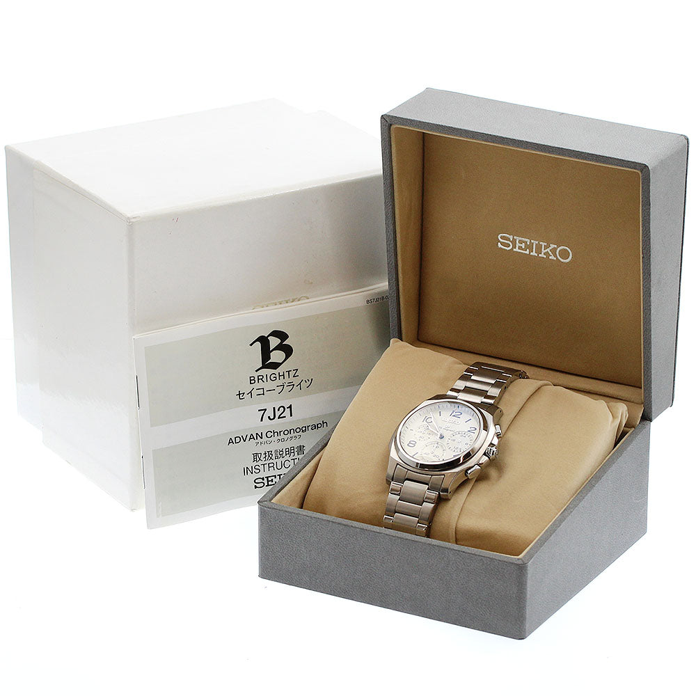 SEIKO Brights SAGJ003/7J21-0AA0 Chronograph Silver Dial Quartz Men's _939479