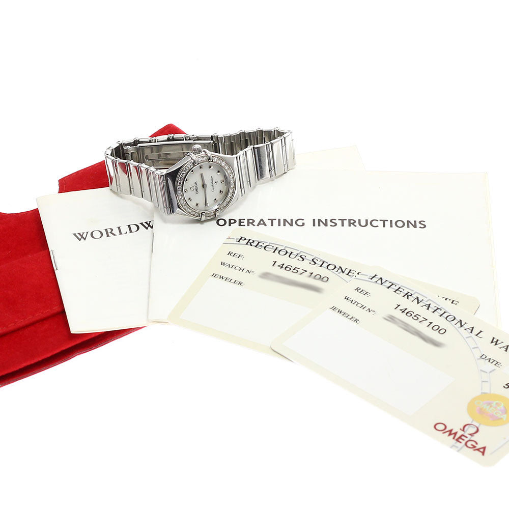 OMEGA Constellation My Choice Mini 1465.71 Diamond Bezel White shell Dial Quartz Ladies Watch_939499