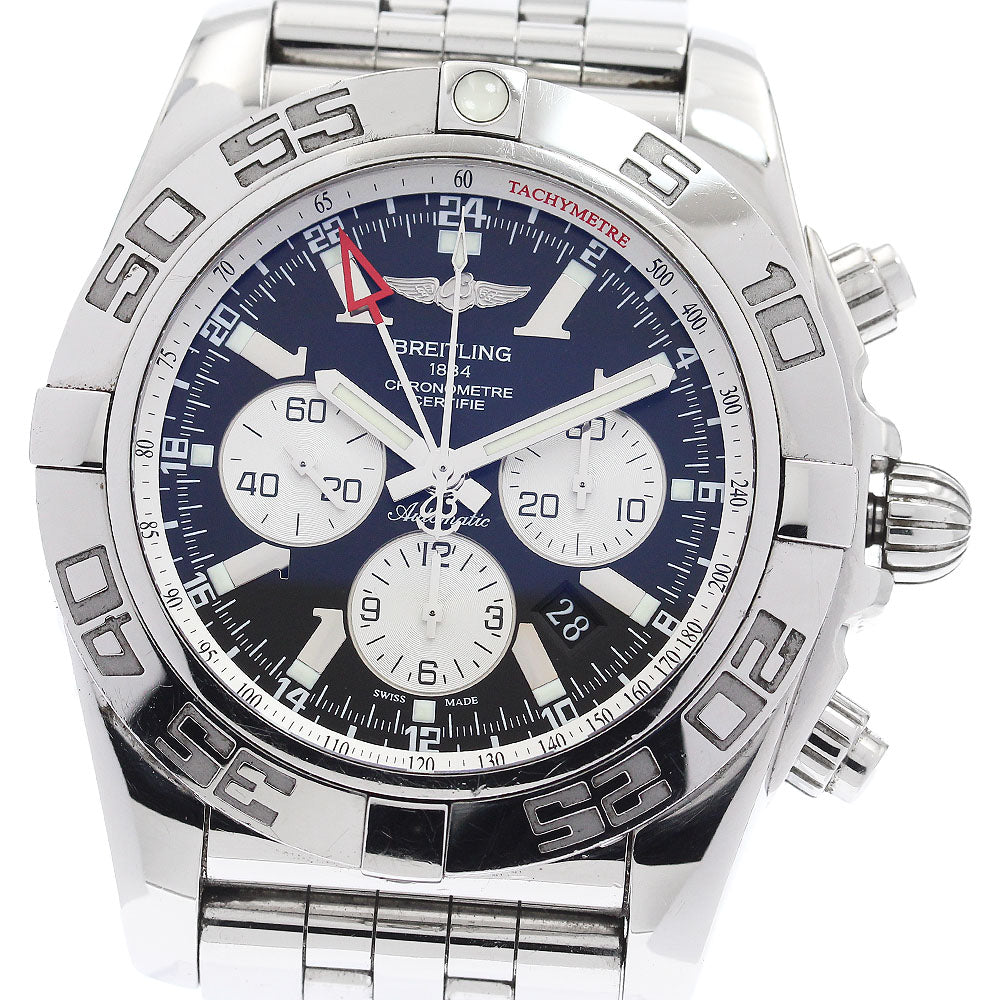 BREITLING Chronomat AB0410 GMT date Black / Silver Dial Automatic Men's Watch_939537