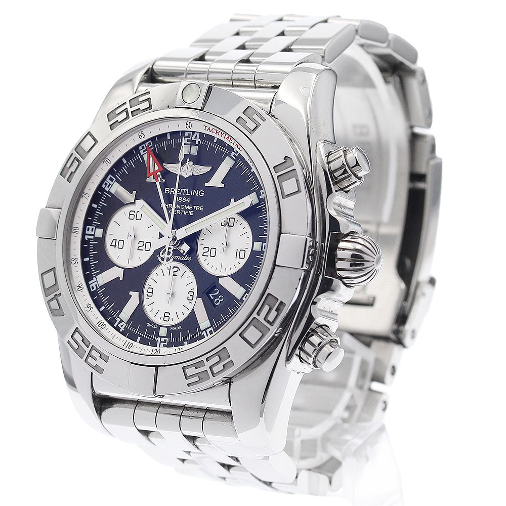 BREITLING Chronomat AB0410 GMT date Black / Silver Dial Automatic Men's Watch_939537
