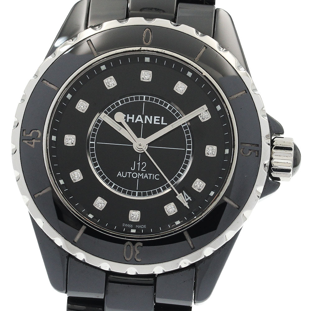 CHANEL J12 38mm H1626 Black ceramic 12P diamond Automatic Men's Watch_939627