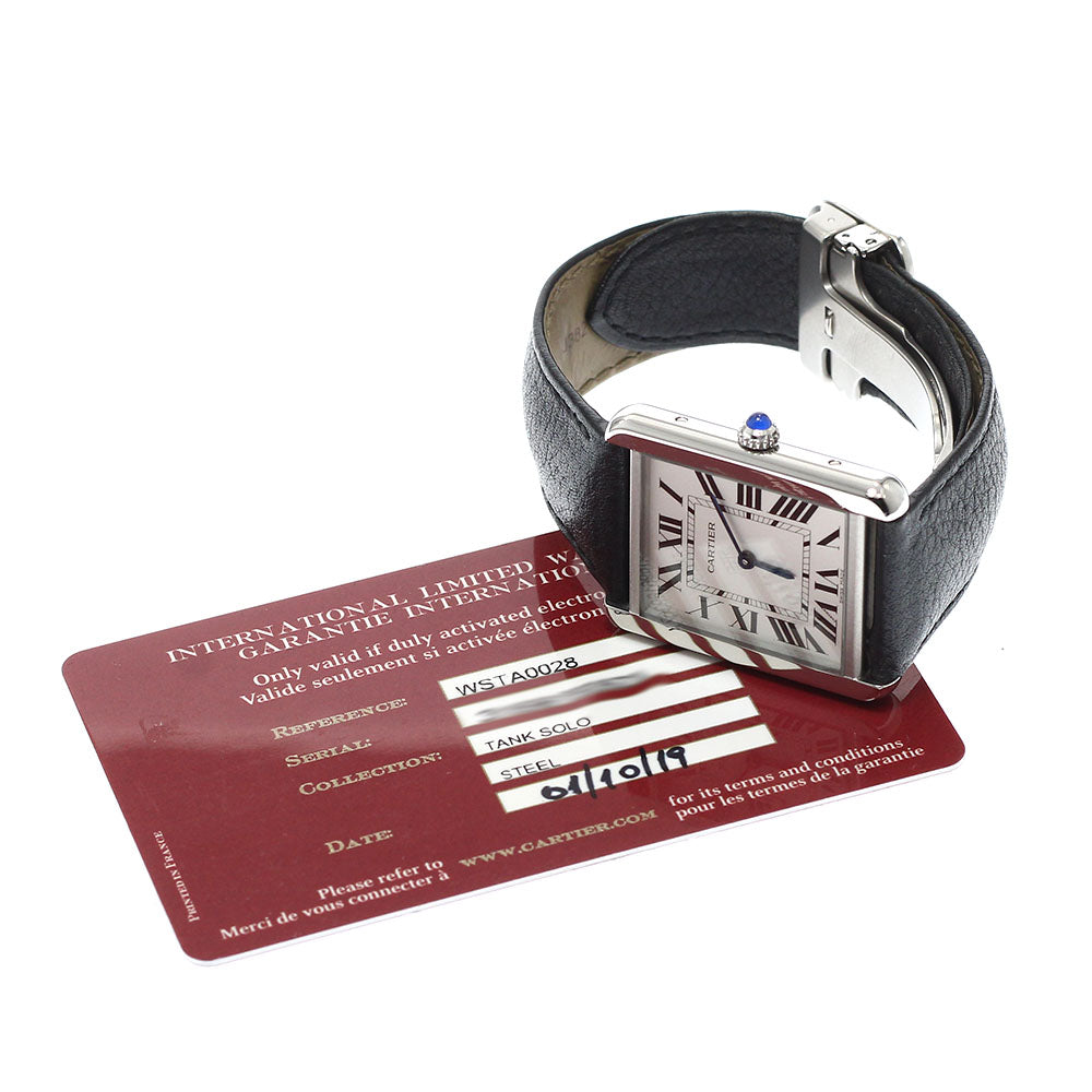 CARTIER Tank solo LM WSTA0028 Silver Dial Quartz Men's Watch_939661