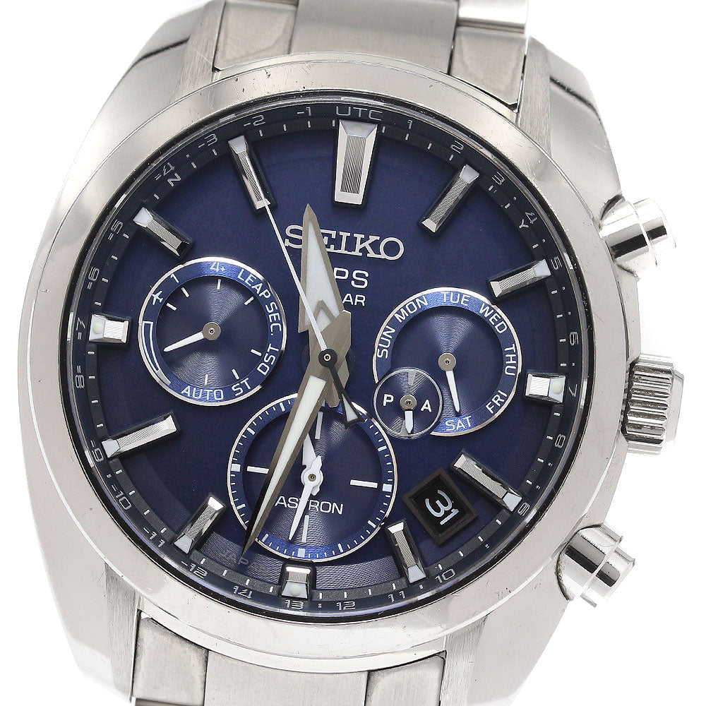 SEIKO Astron 5X53-0AJ0 blue Dial Solar Powered Radio Men's Watch_939668