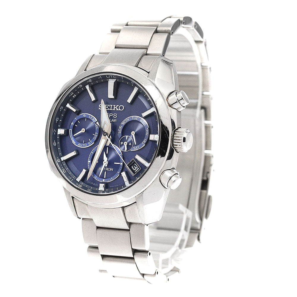 SEIKO Astron 5X53-0AJ0 blue Dial Solar Powered Radio Men's Watch_939668