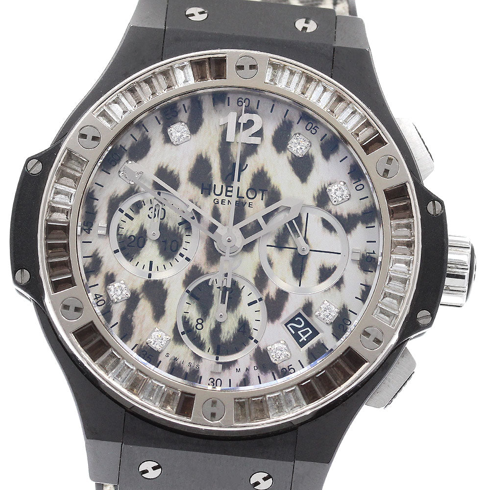 HUBLOT Big Bang Ceramic Snow Leopard 341.CW.7717.NR.1977C Date Chronograph Beige / black Dial Automatic Boy's Watch_939694