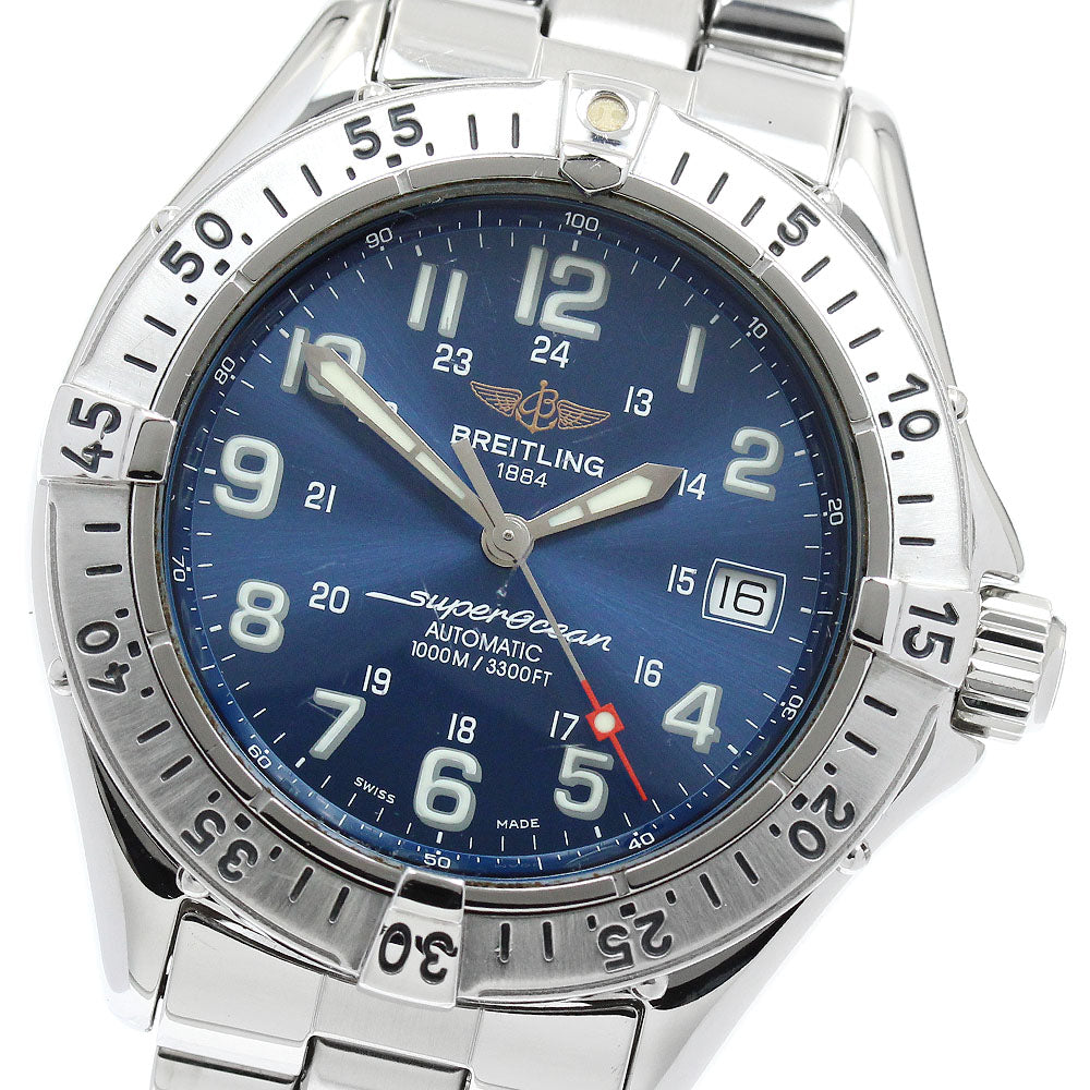 BREITLING Super Ocean A17040 Date blue Dial Automatic Men's Watch_939709