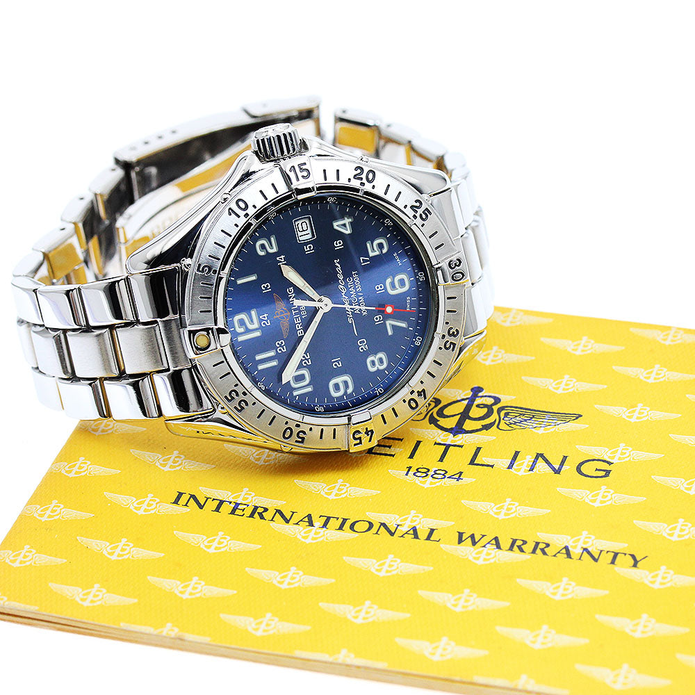 BREITLING Super Ocean A17040 Date blue Dial Automatic Men's Watch_939709