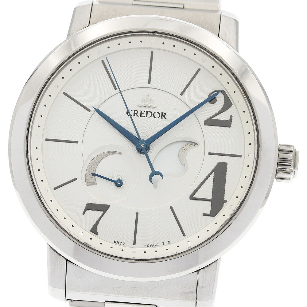 SEIKO CREDOR node GCLL995/5R77-0AB0 Moon phase Silver / white shell Dial Spring drive Men's Watch_939714