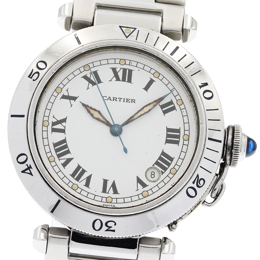 CARTIER Pasha 38mm Early Model W31005H3 date white Dial Automatic Men's _939721