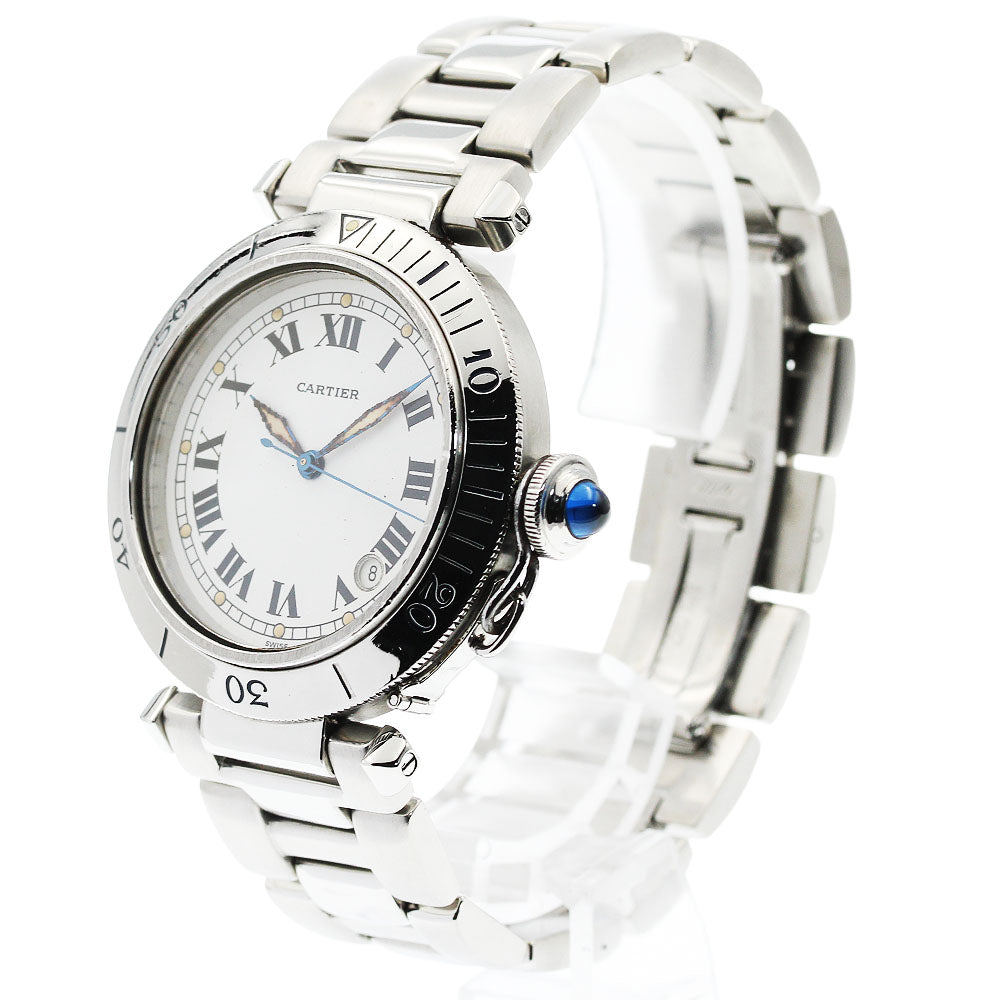 CARTIER Pasha 38mm Early Model W31005H3 date white Dial Automatic Men's _939721
