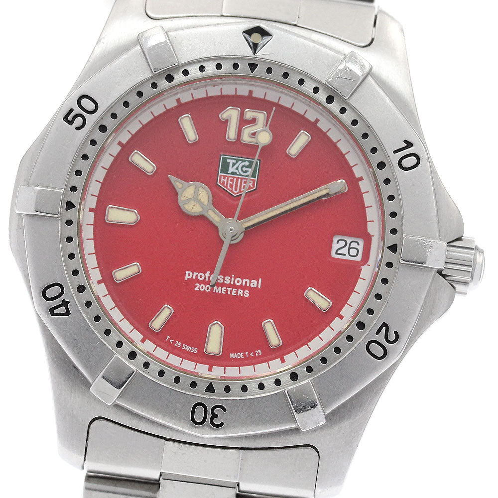 TAG HEUER 2000 Series Professional WK1114 Date Red Dial Quartz Men's_939750