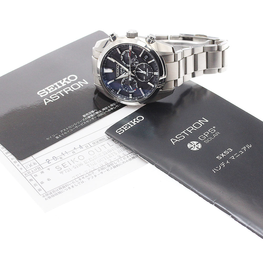 SEIKO Astron SBXC021/5X53-0AJ0 black Dial Solar Powered Radio Men's Watch_939765