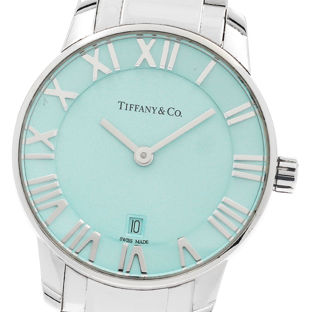 TIFFANY&Co. Atlas 63452807 2 Hand Date blue Dial Quartz Ladies Watch_939772