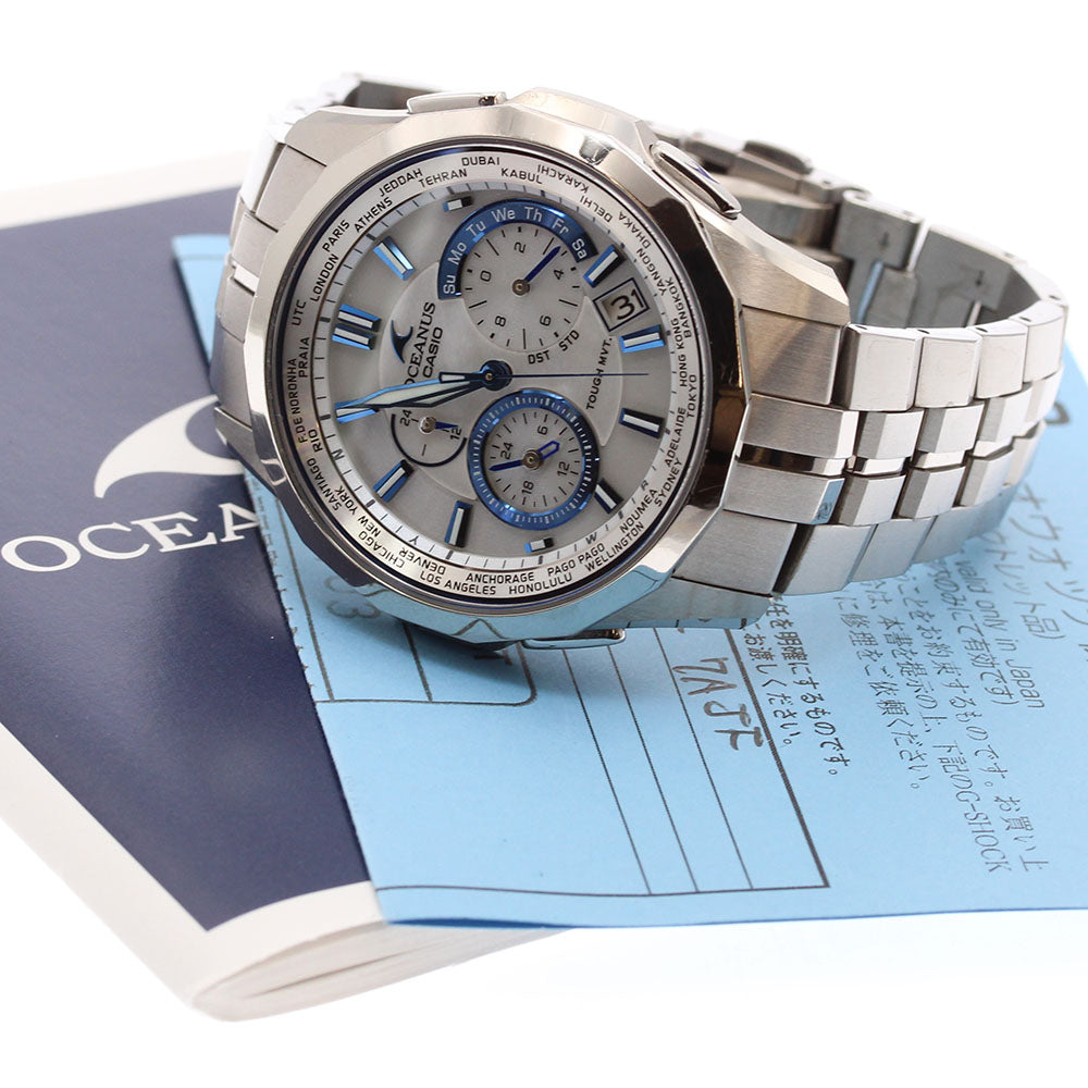 CASIO Oceanus Manta OCW-S1400PW-7AJF Shell dial White shell Dial Solar Powered Radio Men's Watch_939811