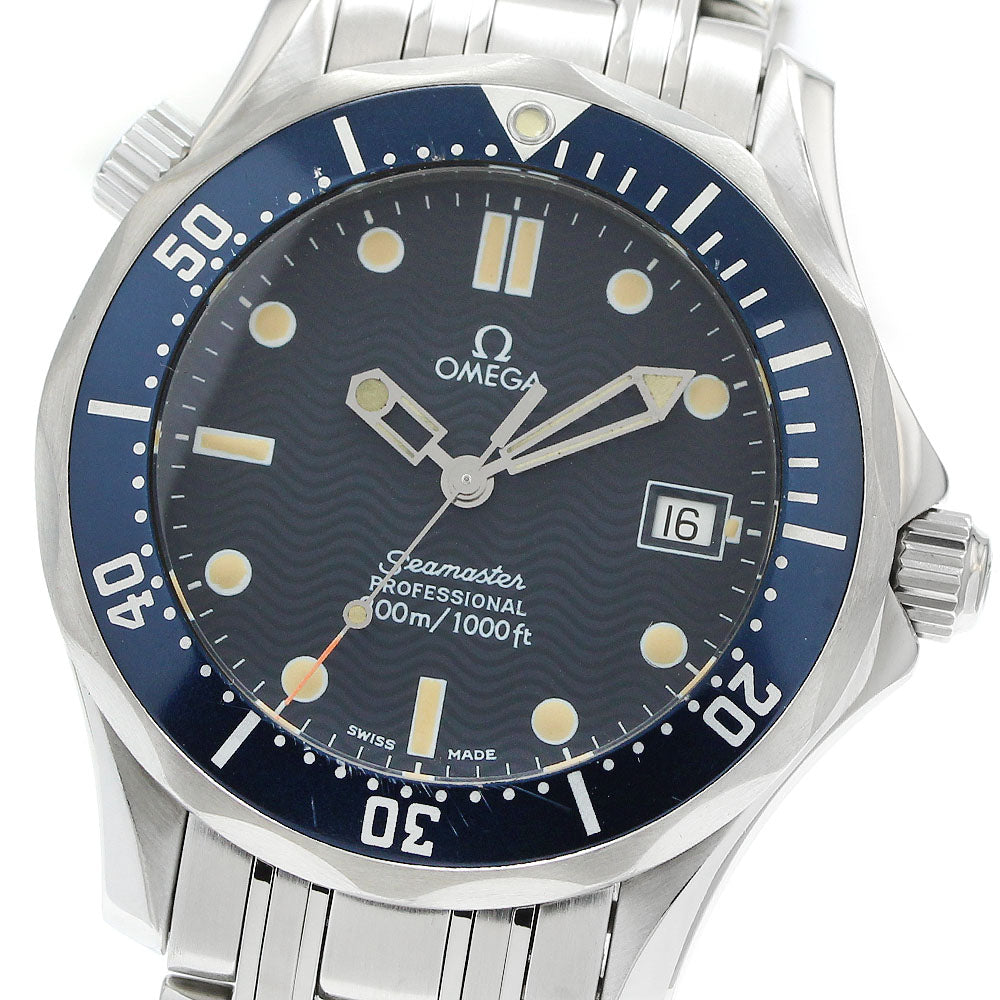 OMEGA Seamaster300 2561.80 Date Navy Dial Quartz Boy's Watch_939821