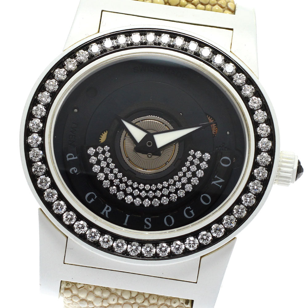 DE GRISOGONO Tonby Night Diamond Bezel black Dial Automatic Ladies Watch_939822