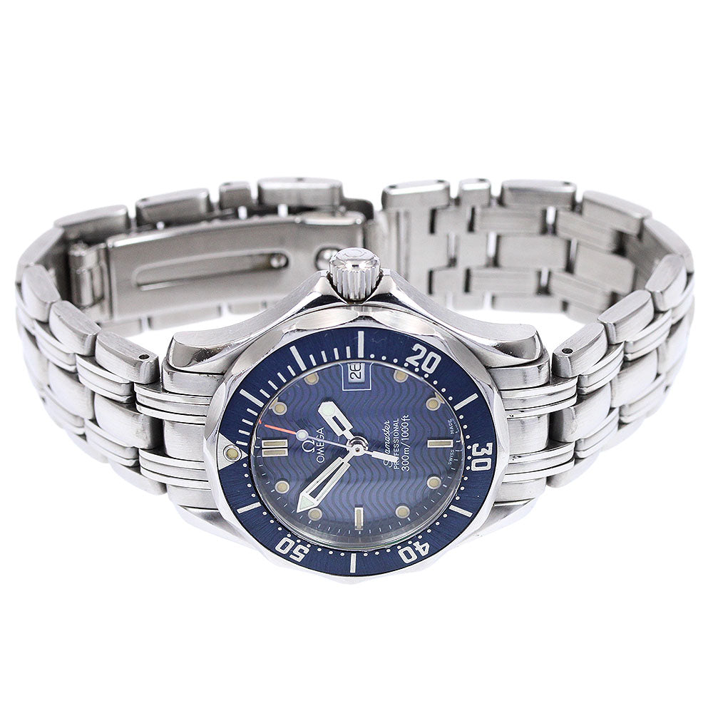 OMEGA Seamaster300 2583.80 Date Navy Dial Quartz Ladies Watch_939833