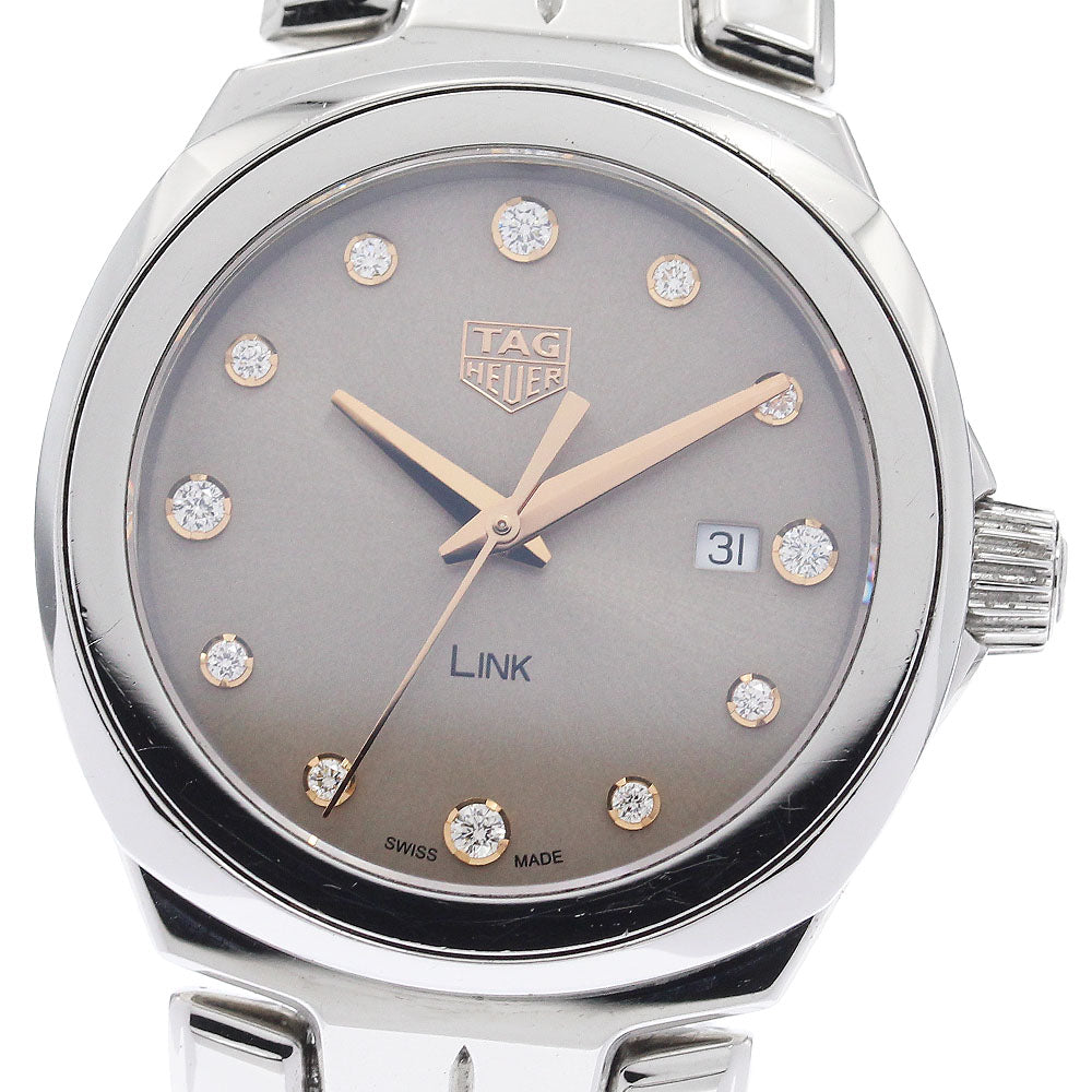 TAG HEUER Link WBC131E Date Gray brown Dial Quartz Ladies Watch_939845