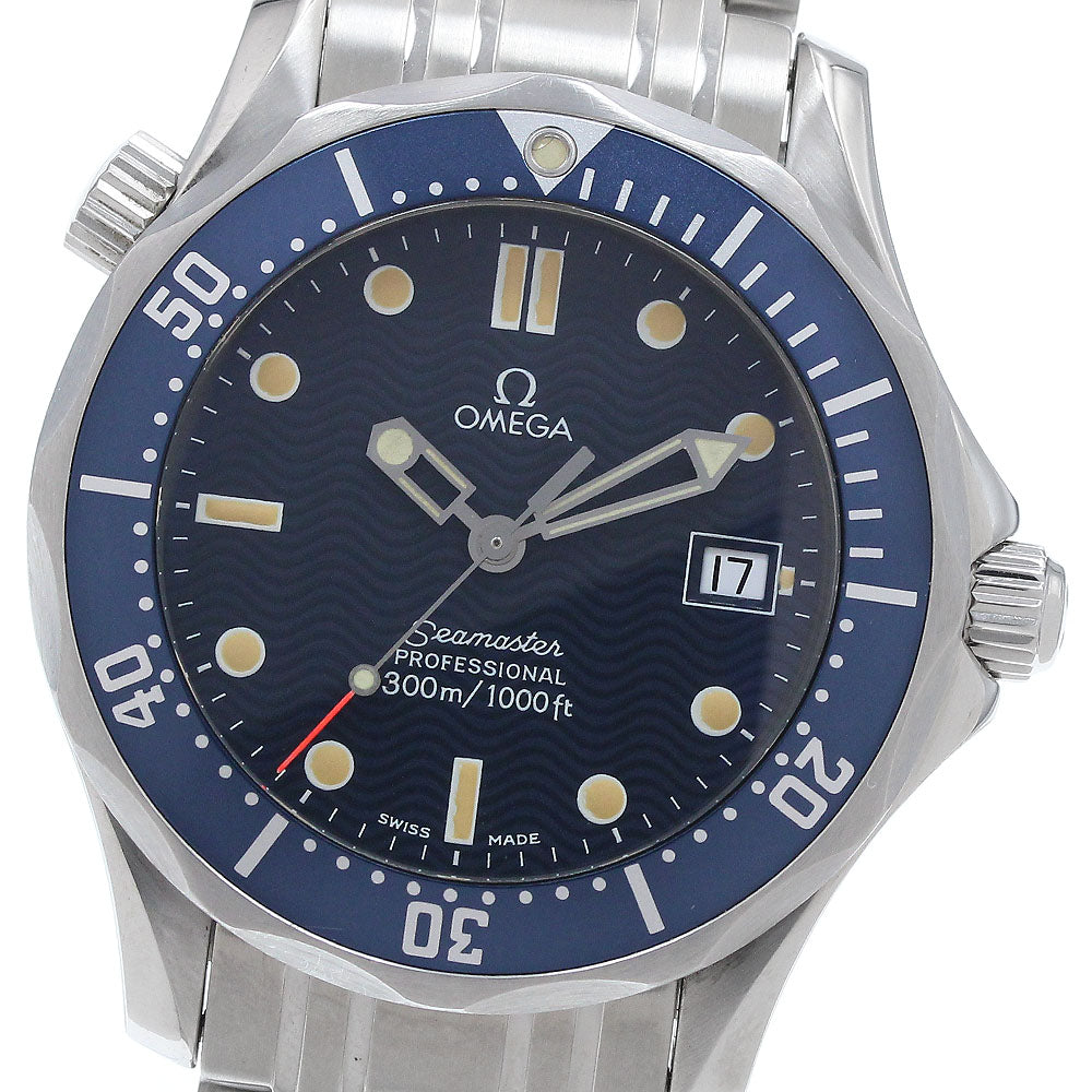 OMEGA Seamaster300 2561.80 Date Navy Dial Quartz Boy's Watch_939939