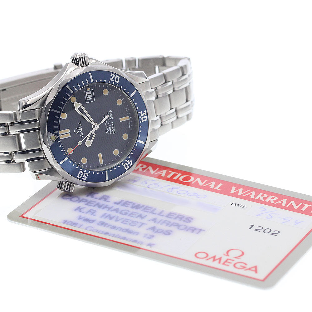 OMEGA Seamaster300 2561.80 Date Navy Dial Quartz Boy's Watch_939939