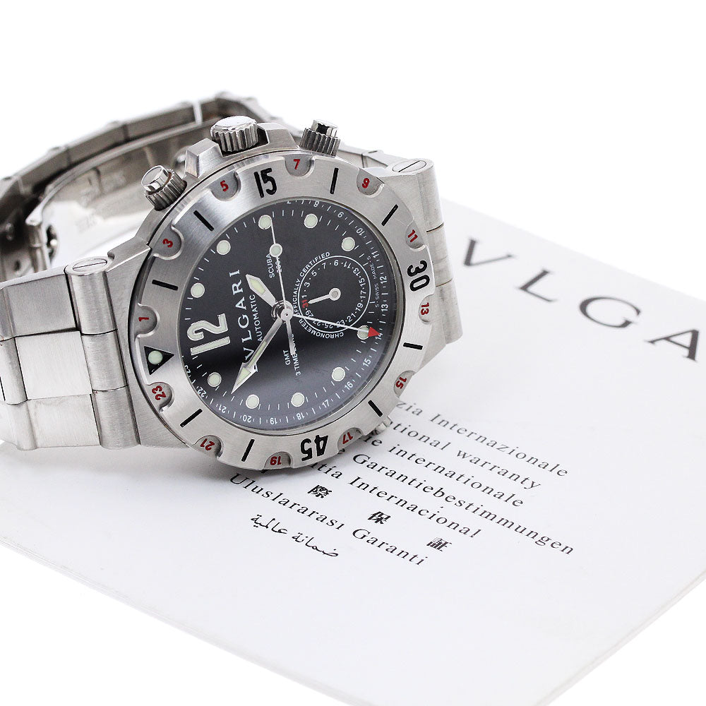 BVLGARI Diagono Scuba SD38SGMT GMT date Black Dial Automatic Men's Watch_939950