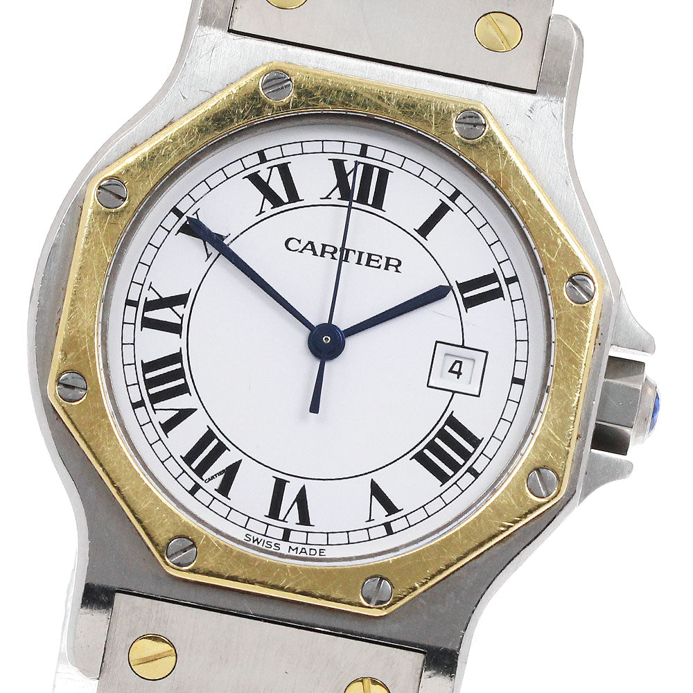 CARTIER Santos Octagon LM 81037288 Date white Dial Automatic Men's Watch_939967