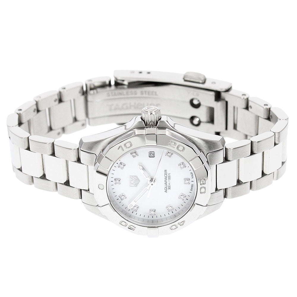 TAG HEUER Aqua racer WBD1414 11P Diamond Date White shell Dial Quartz Ladies Watch_939984