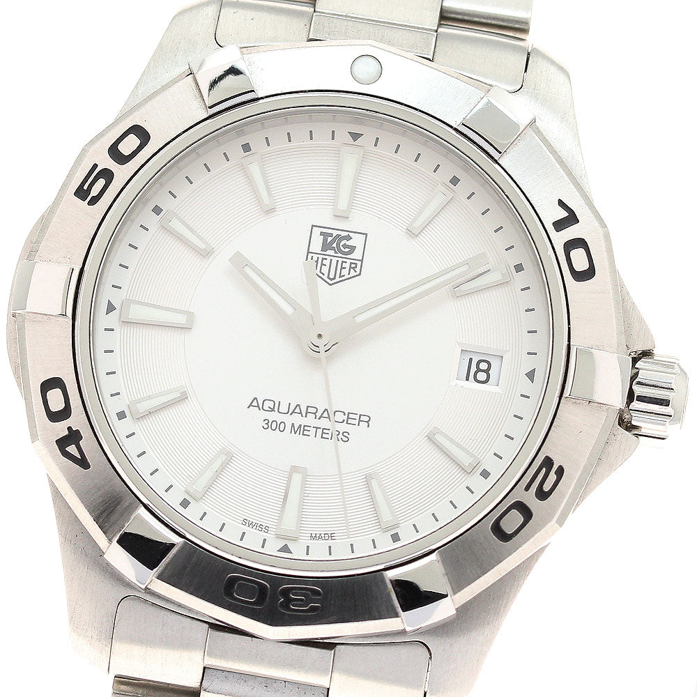 TAG HEUER Aqua racer WAP1111 Date Silver Dial Quartz Men's Watch_940012