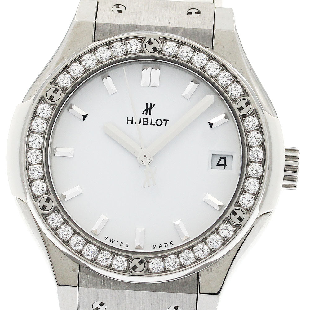 HUBLOT Classic Fusion Titanium 581.NE.2010.RW.1104 Diamond Bezel white Dial Quartz Ladies Watch_940031