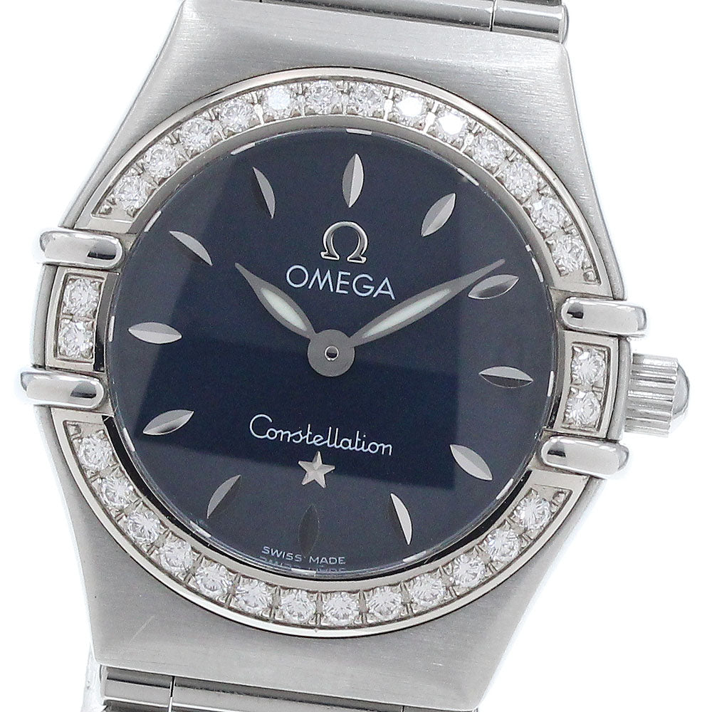 OMEGA Constellation Mini 1466.88 Diamond Bezel Navy Dial Quartz Ladies_940039
