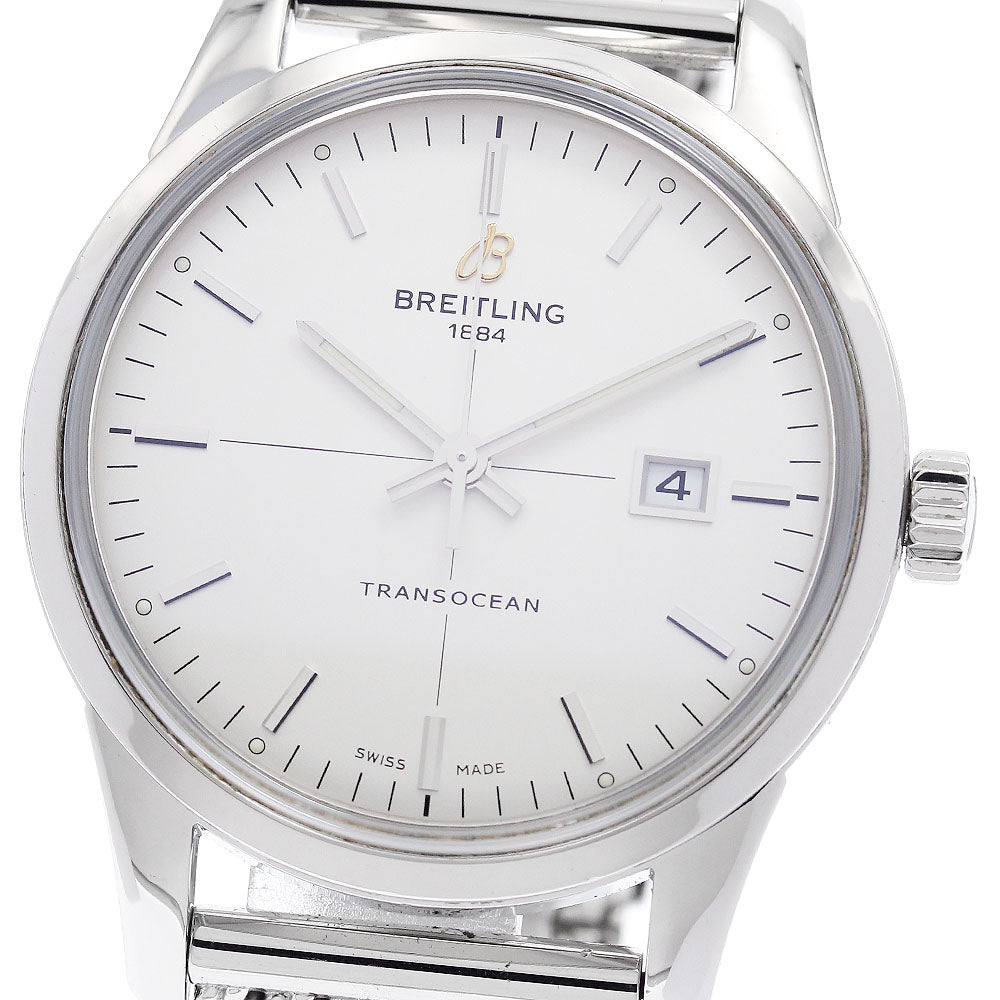 BREITLING Transocean A10360 Date Silver Dial Automatic Men's Watch_940072