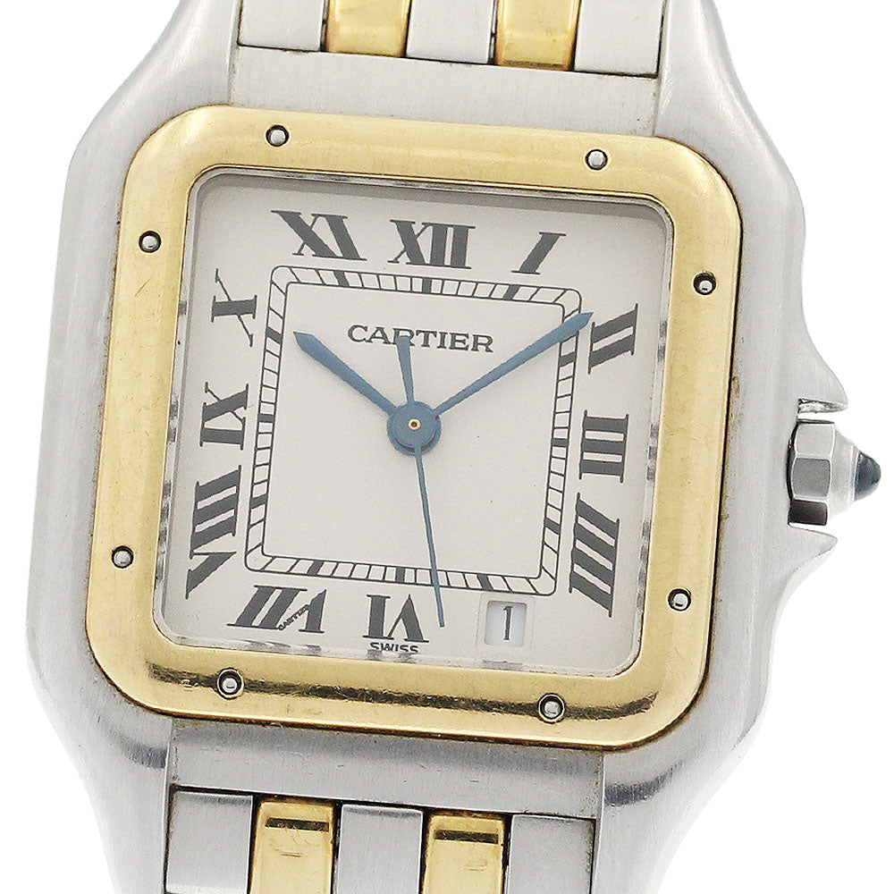 CARTIER PANTHEREMM 2 Row Date Beige Dial Quartz Boy's Watch_940098
