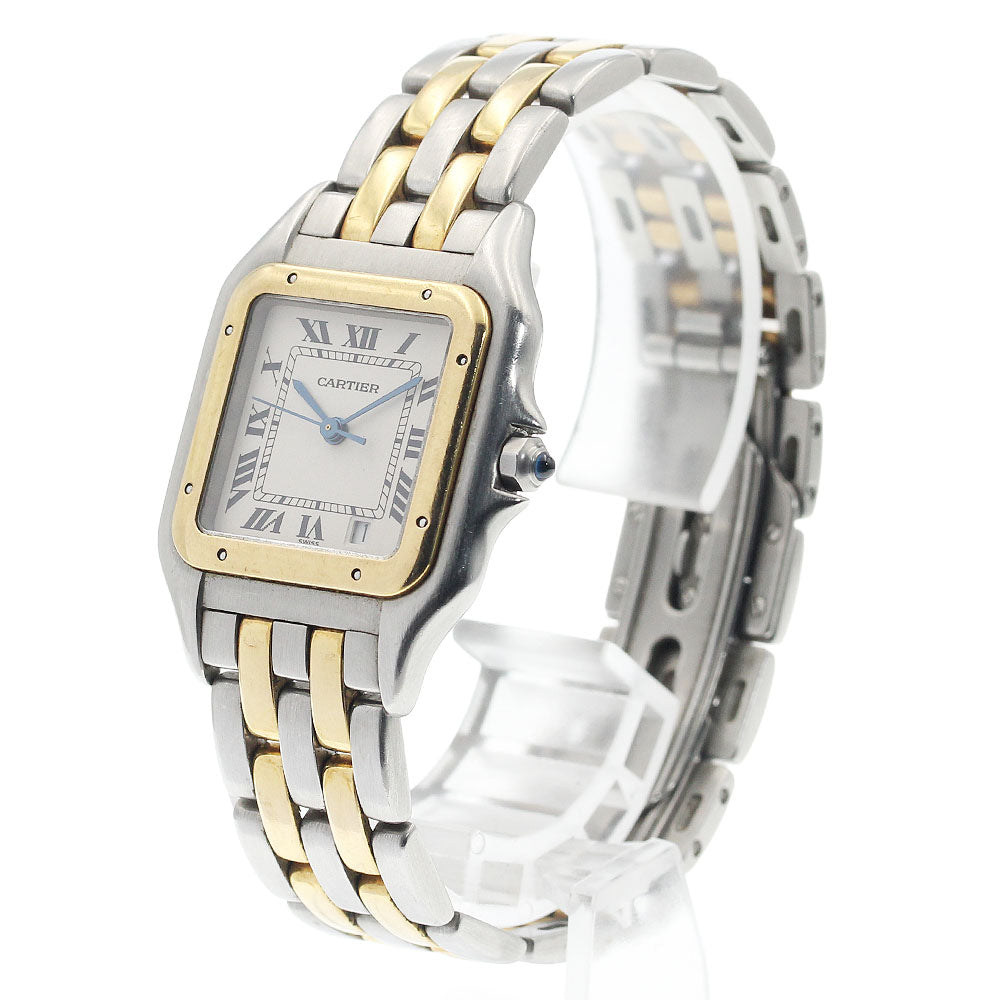 CARTIER PANTHEREMM 2 Row Date Beige Dial Quartz Boy's Watch_940098