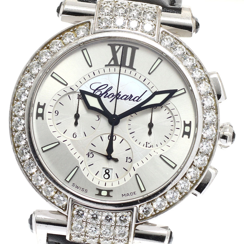 Chopard Imperiale Chronograph 384211-1001 K18WG Diamond AT Men's Watch_940125