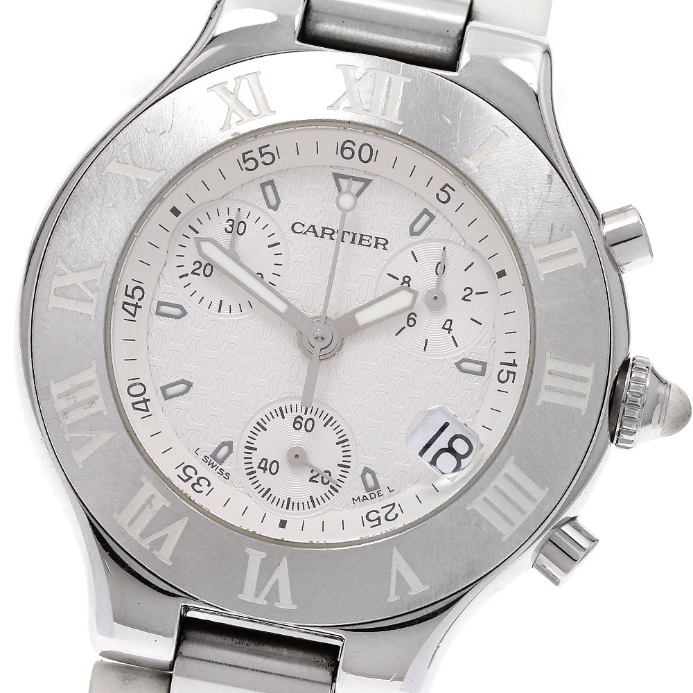 CARTIER CHRONOSCAPH W10184U2 Date Silver Dial Quartz Men's Watch_940126