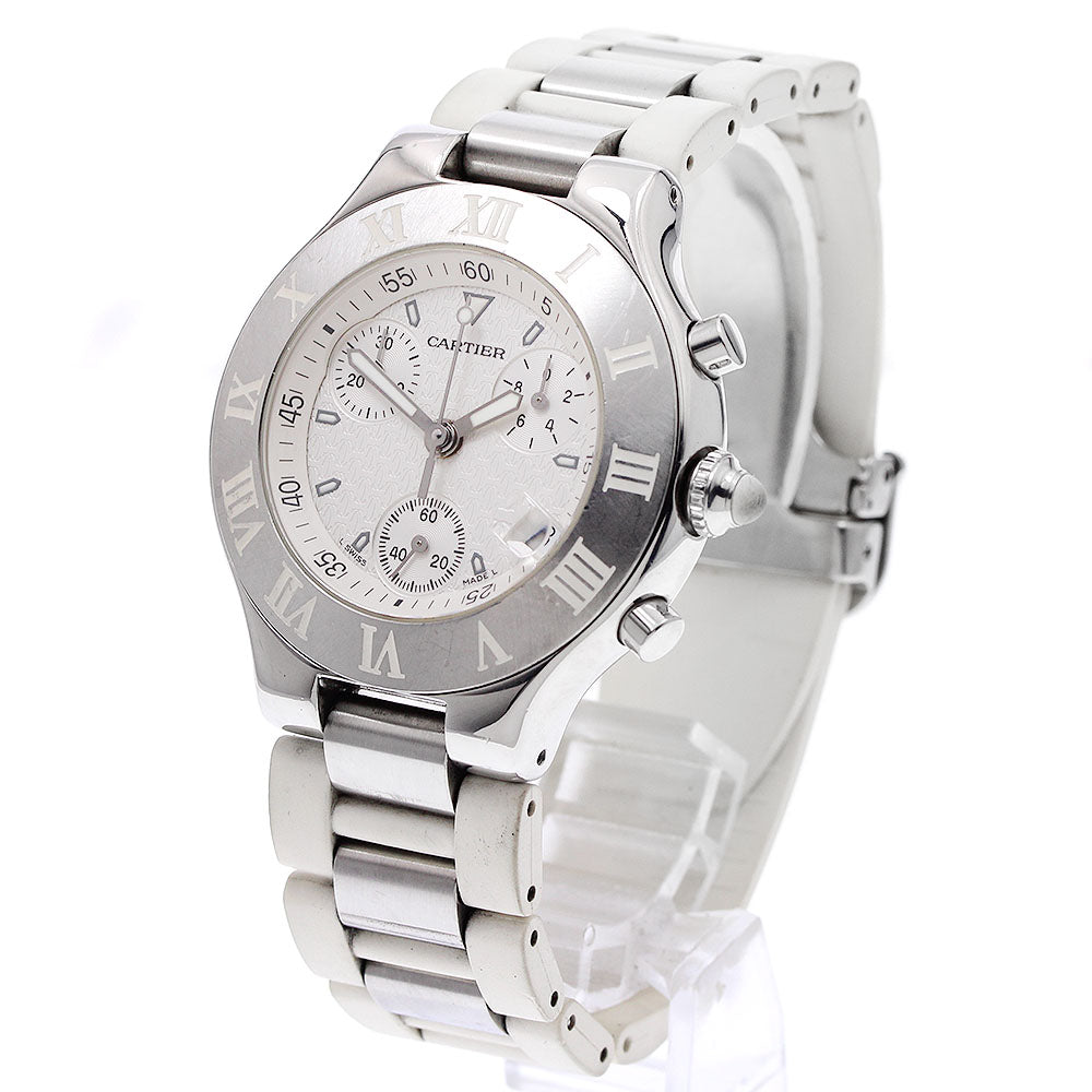 CARTIER CHRONOSCAPH W10184U2 Date Silver Dial Quartz Men's Watch_940126