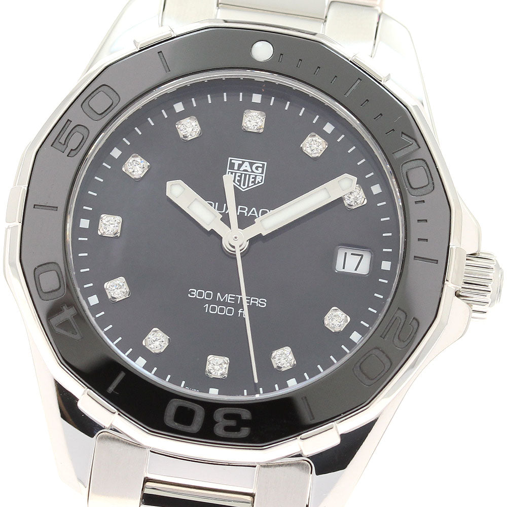 TAG HEUER Aqua racer WAY131M 11P Diamond Date Black shell Dial Quartz Ladies Watch_940213