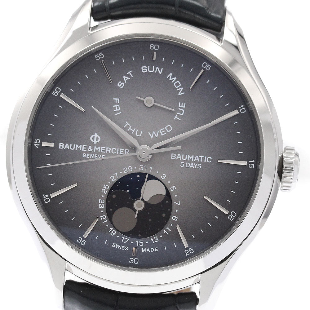 Baume & Mercier Clifton Bomatic 65890/M0A10548 Day Date Moon Phase gray Dial Automatic Men's Watch_940229