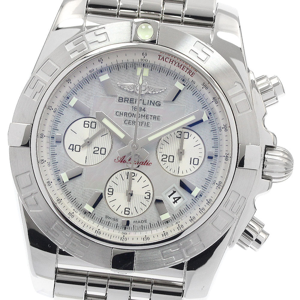 BREITLING Chronomat 44 AB0110 Chronograph White shell Dial Automatic Men's Watch_940235